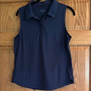 Athleta Dark Blue Sleeveless knit top.